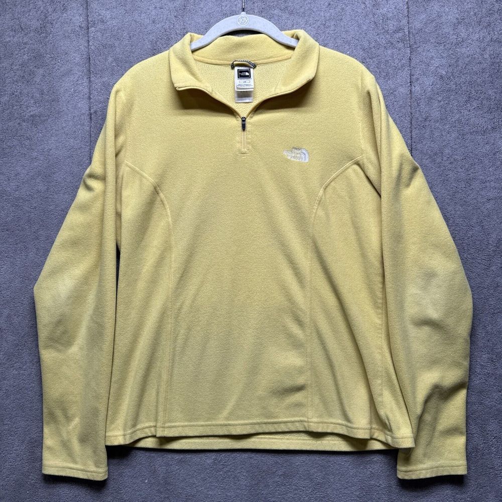 The North Face Fleece Pullover Womens L Yellow 1/4 Zip Sweater‎ Glacier Gorpcore